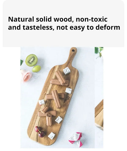 Naturlig Skjære- og Serveringsbrett i Tre med Håndtak